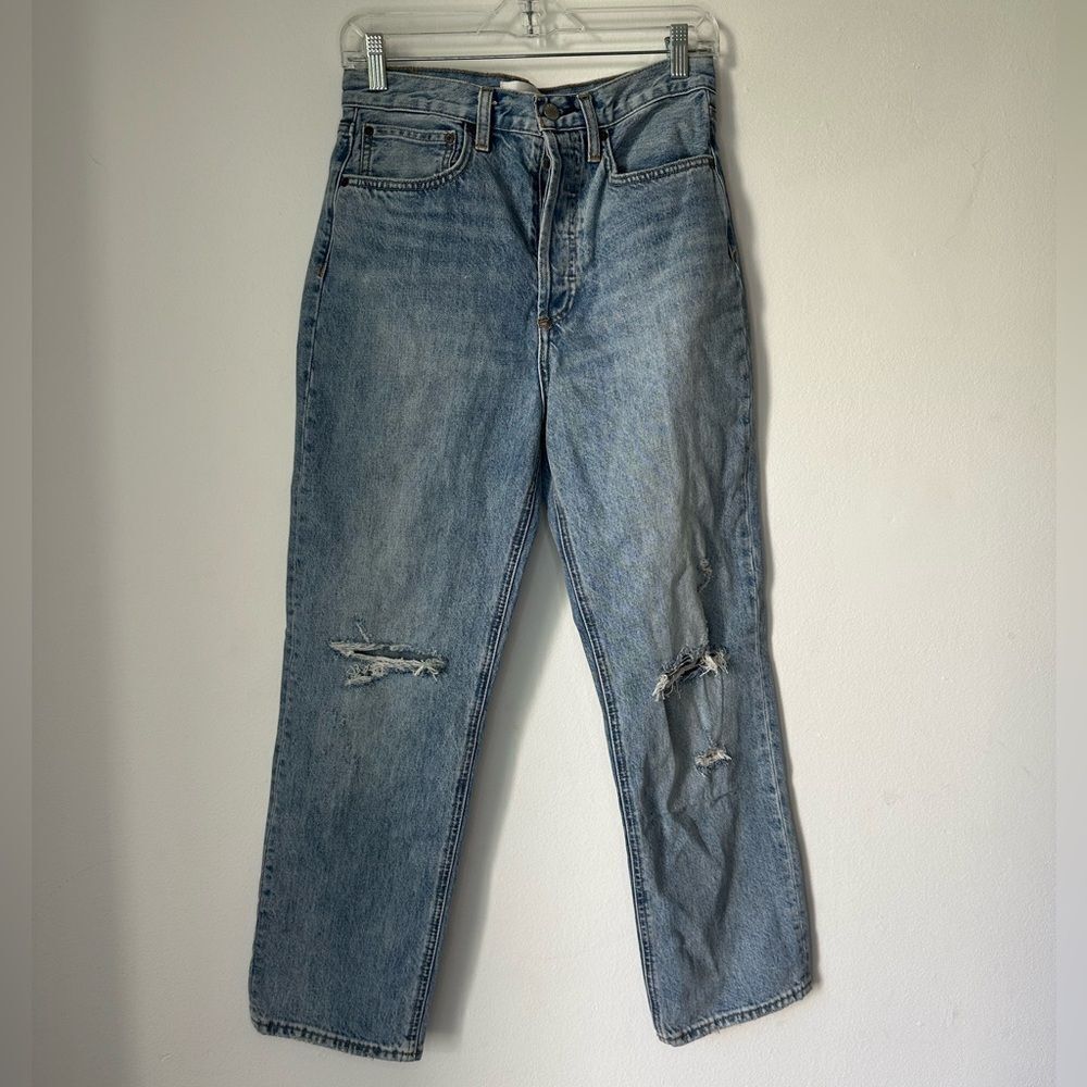 Aritzia Denim Forum The Joni High Rise Loose 26l Size 27 Straight Leg High Rise - Picture 2 of 9